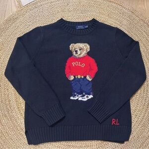 Ralph Lauren Bear Black Sweater with Red Bear Design